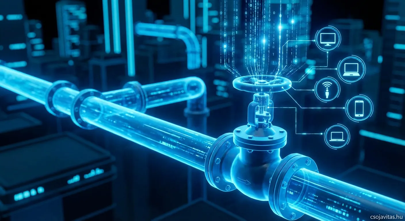 Okos víznyomás érzékelő rendszer 6G hálózati kapcsolattal egy modern városban